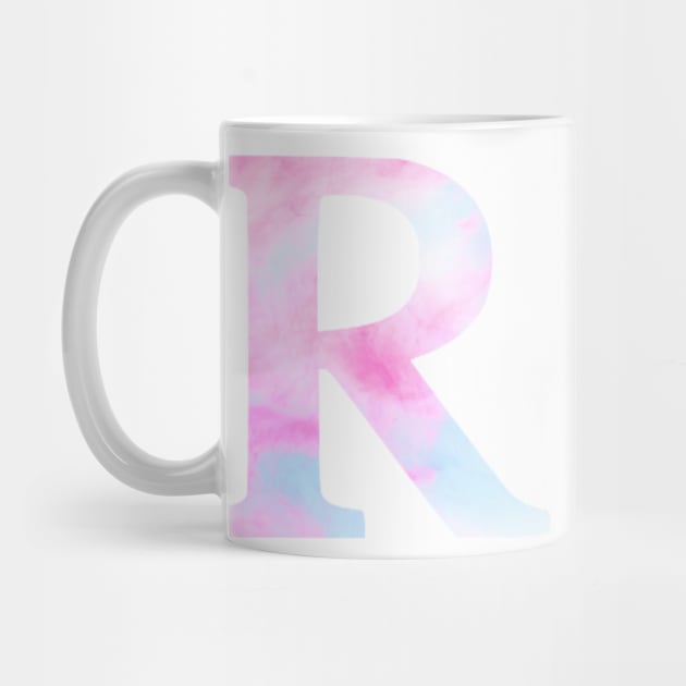 The Letter R Blue and Pink by Claireandrewss